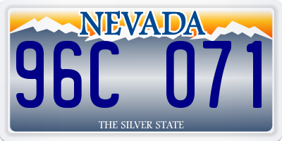 NV license plate 96C071