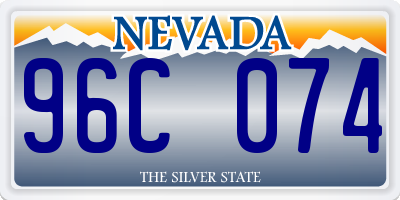 NV license plate 96C074