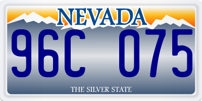 NV license plate 96C075