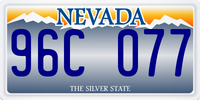 NV license plate 96C077