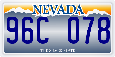 NV license plate 96C078