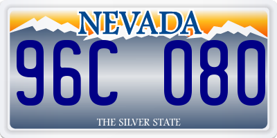 NV license plate 96C080