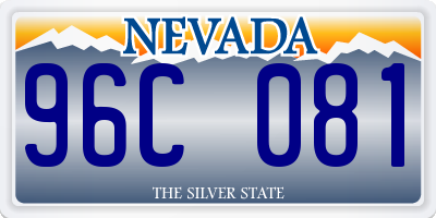 NV license plate 96C081