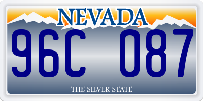 NV license plate 96C087