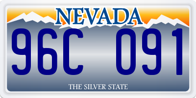 NV license plate 96C091