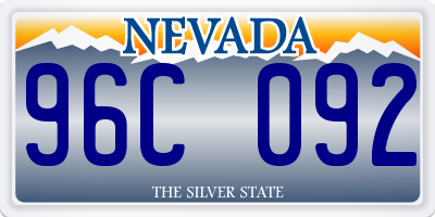 NV license plate 96C092