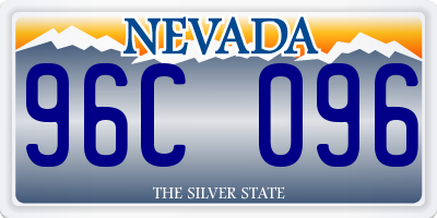 NV license plate 96C096