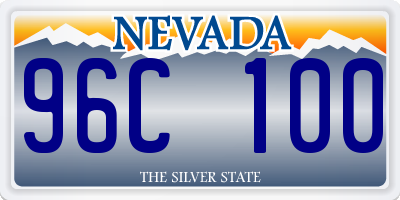 NV license plate 96C100