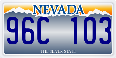 NV license plate 96C103