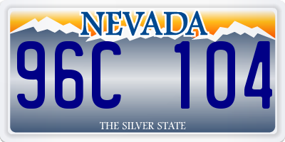 NV license plate 96C104