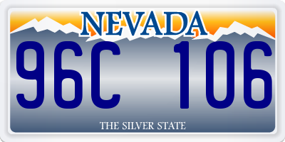 NV license plate 96C106