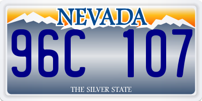 NV license plate 96C107