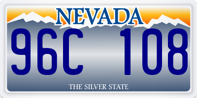 NV license plate 96C108