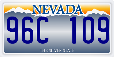 NV license plate 96C109