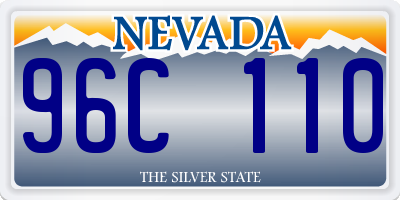 NV license plate 96C110