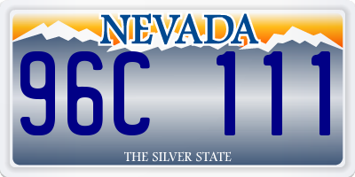 NV license plate 96C111