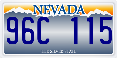 NV license plate 96C115