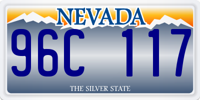 NV license plate 96C117