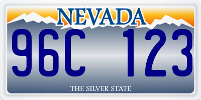 NV license plate 96C123