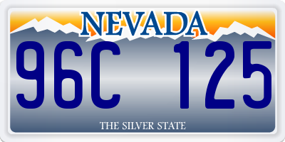 NV license plate 96C125