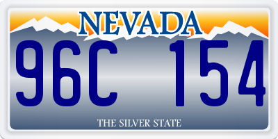 NV license plate 96C154