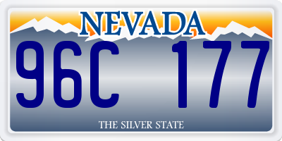 NV license plate 96C177