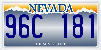 NV license plate 96C181