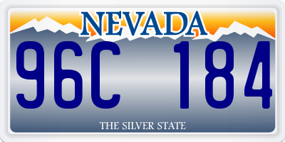 NV license plate 96C184