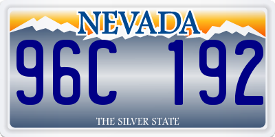 NV license plate 96C192