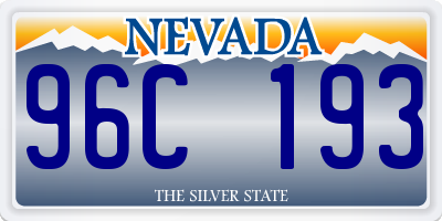 NV license plate 96C193