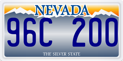 NV license plate 96C200