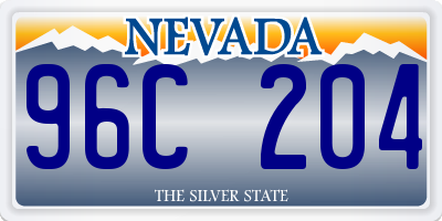 NV license plate 96C204