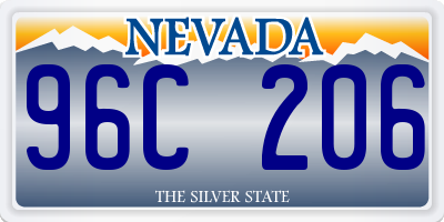 NV license plate 96C206