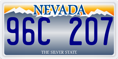 NV license plate 96C207