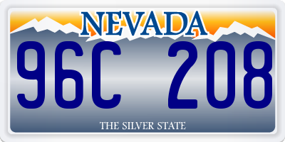 NV license plate 96C208