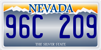 NV license plate 96C209