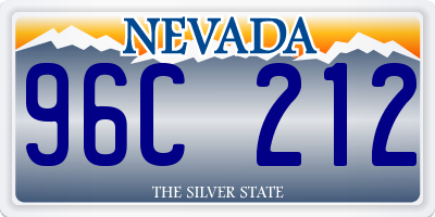 NV license plate 96C212