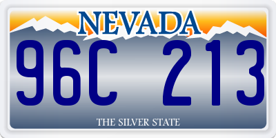 NV license plate 96C213