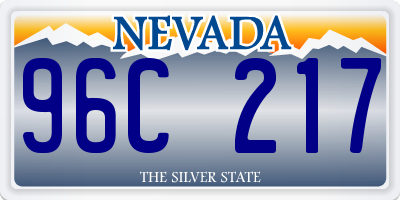 NV license plate 96C217