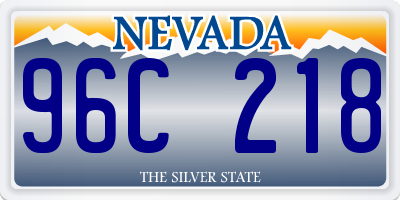 NV license plate 96C218