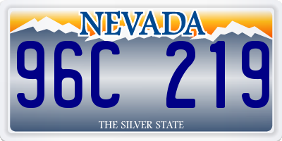 NV license plate 96C219