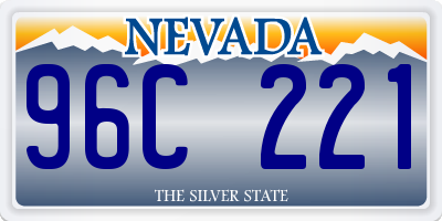 NV license plate 96C221