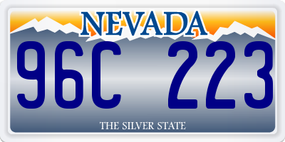 NV license plate 96C223