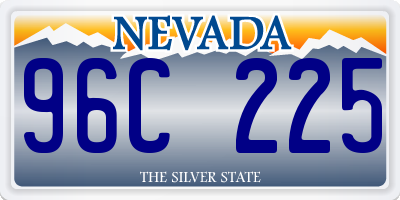 NV license plate 96C225