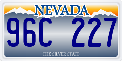 NV license plate 96C227