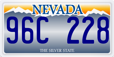 NV license plate 96C228