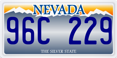 NV license plate 96C229