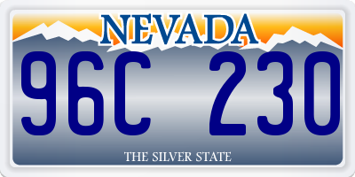 NV license plate 96C230