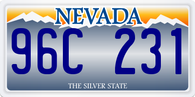 NV license plate 96C231