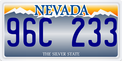 NV license plate 96C233